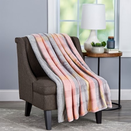 Hastings Home Blanket Throw, Oversized Woven Polyester Sherpa Fleece Plaid Throw, Breathable, Modern Blush 292244XDM